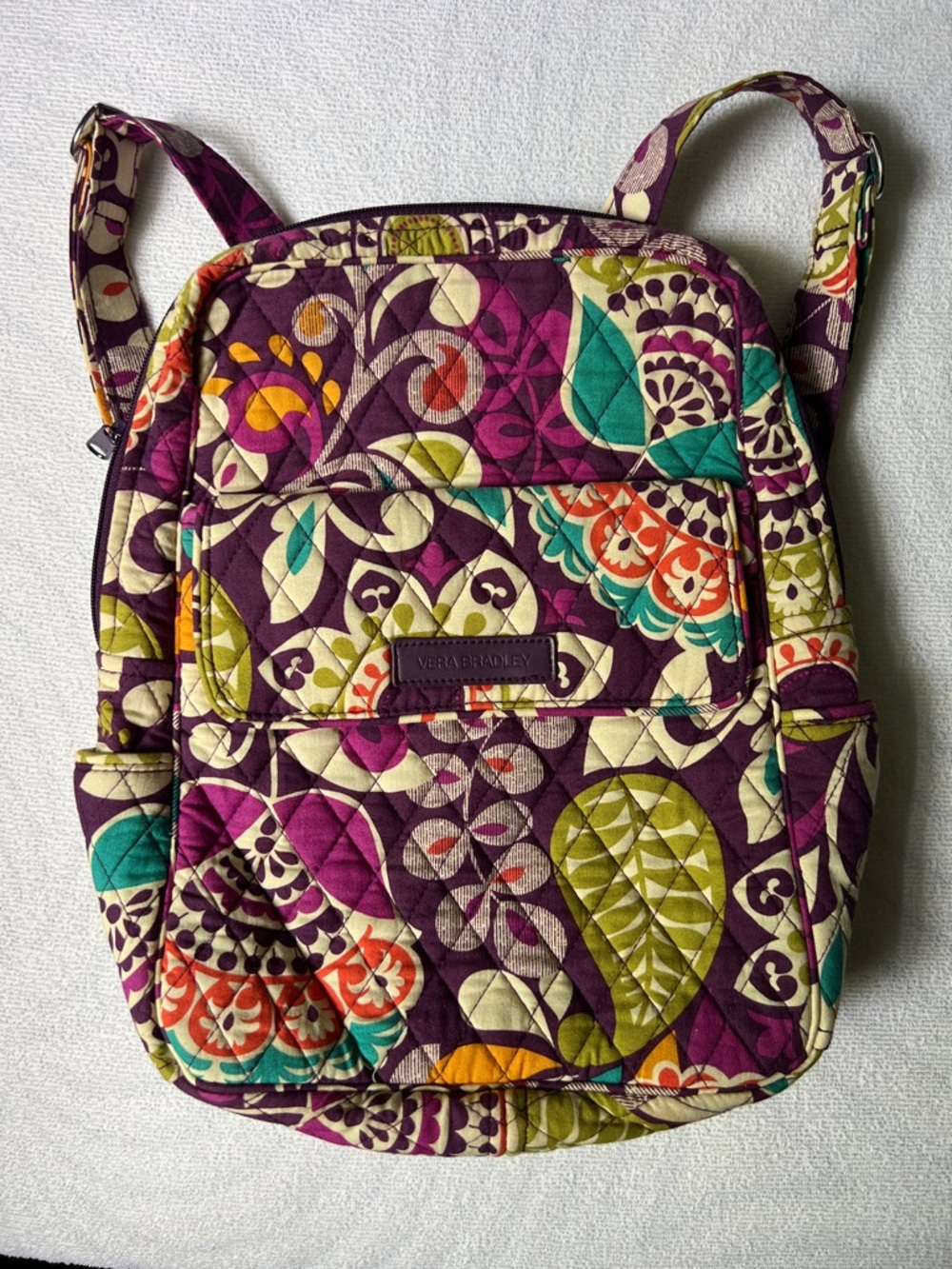 NWOT Vera Bradley Quilted Backpack - Plum Crazy pattern
